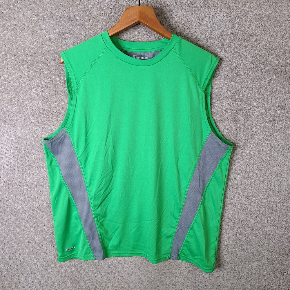 Starter Shirt Mens XL Green Training-Fit Active Shooter Sleeveless Tank‎ Top